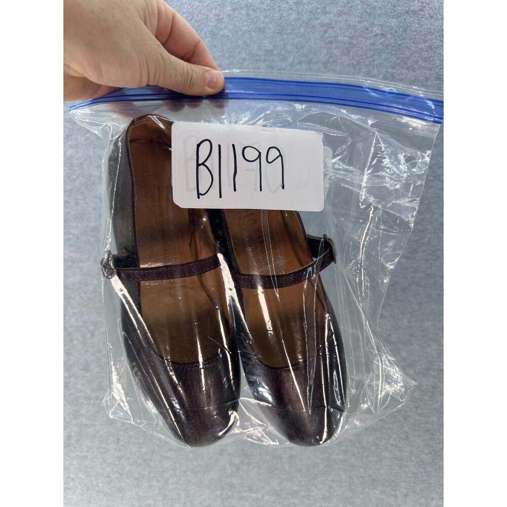 BED|STU Women's sz 6.5 Shuffle Cobbler Series Leather Mary Jane Flats Mahogany - Picture 10 of 10